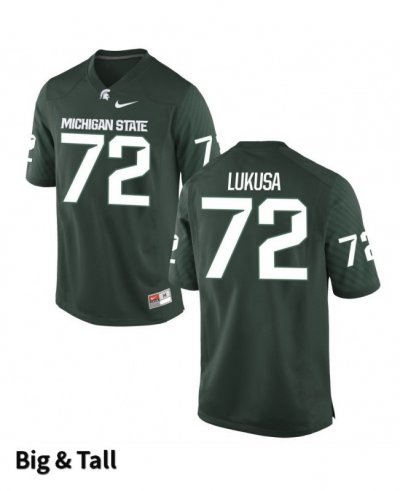 Men's Michigan State Spartans NCAA #72 Thiyo Lukusa Green Authentic Nike Big & Tall Stitched College Football Jersey ND32Z51VK
